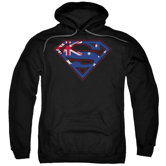 Superman Australian Shield Adult Pullover Hoodie Sweatshirt Black