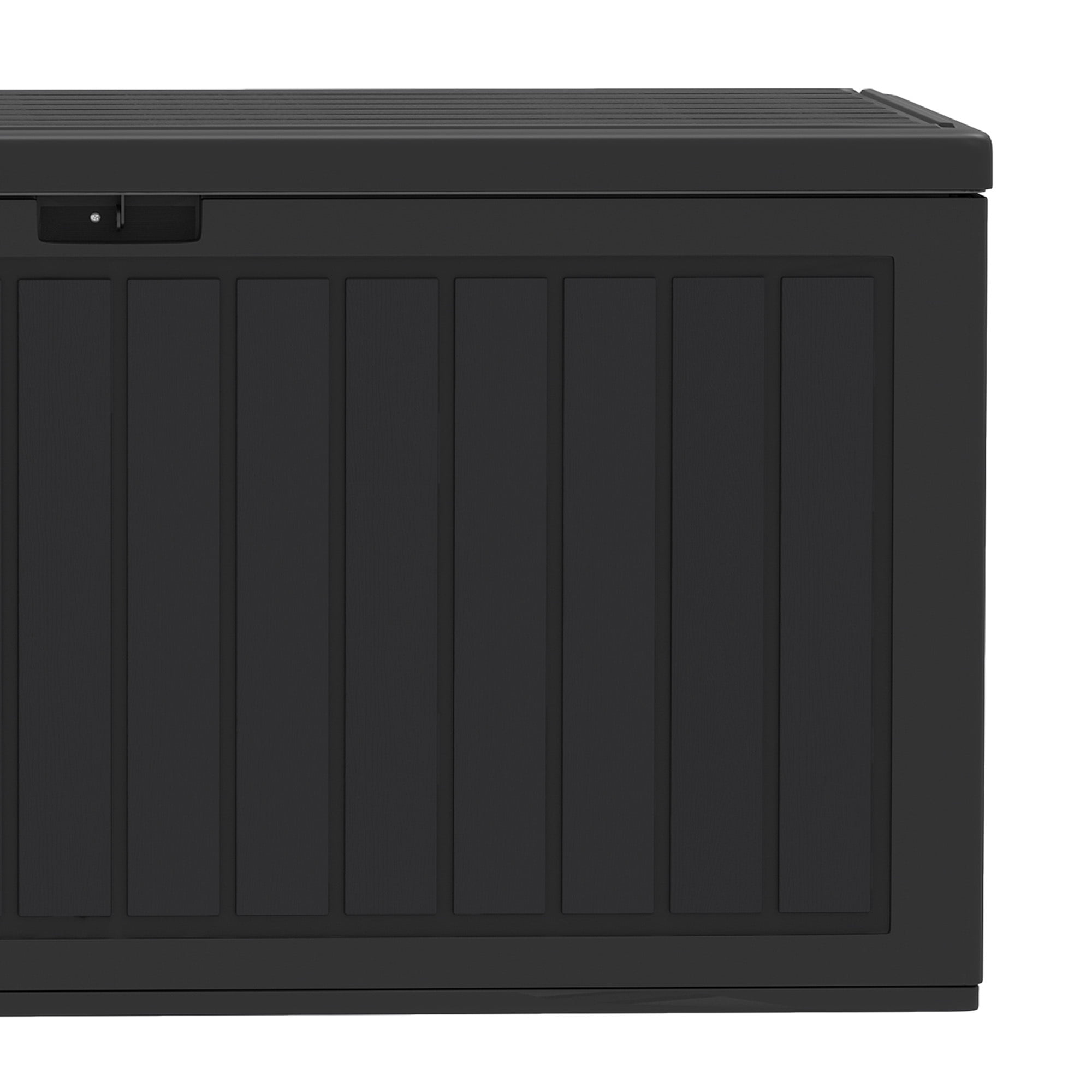 Dextrus 90 Gallon Double-Wall Resin Deck Box, Black Waterproof Weather Resistant Outdoor Storage Box, Lockable Container with 450lbs Heavy-Duty Seating for Patio, Garden Tools & Outdoor Essentials