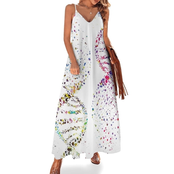 Vestido sin mangas con doble hélice de ADN y acuarela Vestido femenino