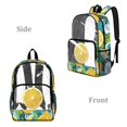 thumbnail image 2 of SEANATIVE Kids Clear Backpack with Front Pocket Adjustable Straps Transparent Clear Bag Girls See Through Travel Stadium School Bags PVC Bookbag, Lemon Pattern, 2 of 7