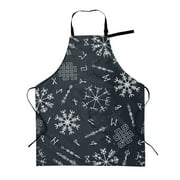 TEQUAN Adjustable Waterproof Apron with Pockets, Viking Runes Occult Symbols Printed Cooking Kitchen Aprons