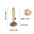 thumbnail image 2 of Solid Wood Paper Towel Holder | Vertical Kitchen Storage Rack for Paper Rolls, Plastic Wrap & Fresh-Keeping Bags | Wall-Mount No Drill Installation | 13x31cm, 2 of 2