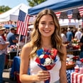 thumbnail image 4 of YardChic Independence Day Artificial Handheld Bouquet, Red White and Blue Artificial Flowers, UV Resistant Realistic Fake Patriotic Flowers for Veterans 4th of July USA 250th Anniversary Decoration, 4 of 5