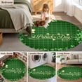 thumbnail image 5 of Round Rug 5Ft Washable Non-Slip, St Patrick's Day Circle Area Rugs for Living Room Bedroom, Green Shamrocks Farmhouse Checked Rustic Indoor Floor Mats Carpet Runner for Home Decor Aesthetic, 5 of 8