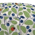 thumbnail image 3 of Ladybug Pouf Cover with Zipper, Little Bugs on Bilberry Leaf Branches Foliage Plants Gardening Theme, Soft Decorative Fabric Unstuffed Case, 30" W X 17.3" L, Vermilion Dark Blue, by Ambesonne, 3 of 5