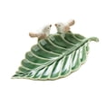 thumbnail image 4 of Bandeja de cerámica Yuyangstore con forma de hoja Plato decorativo para aperitivos Verde, 4 of 8