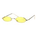 thumbnail image 2 of Mens Narrow Oval Pimp Daddy Gold Metal Rim Sunglasses Yellow, 2 of 4