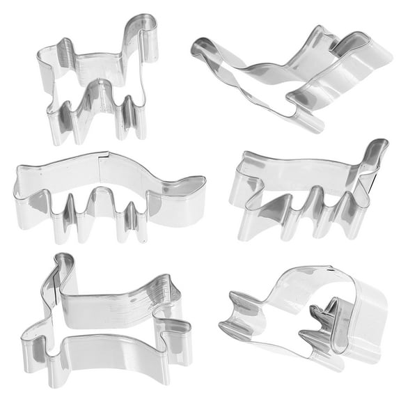 HOKARUA 6Pcs Cookie Cutters Stainless Steel Cute Cat Shape Biscuits Cutters Baking Tools for Biscuit Pastry