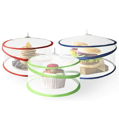 

HOMEMAXS 3pcs Foldable Food Cover Durable Food Protective Cover Dustproof Anti-flies Fruit Vegetable Dish Cover for Home (Assorted Color)
