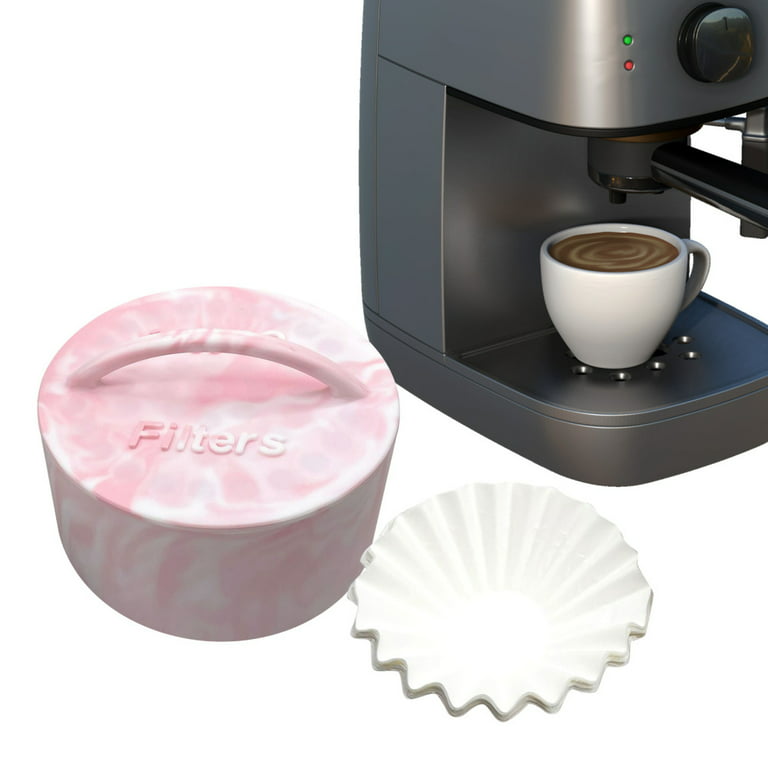 Silicone Coffee Filter Storage Container with Lid Multifunctional Storage  Tool for Coffee Bar Decoration Accessories Pink White 