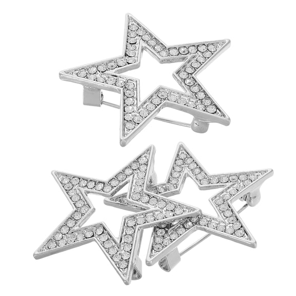 MUSEYA 3Pcs Decorative Scarf Brooch Pin for Women Silver Alloy Clothing Ornaments for Various Occasions
