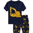 thumbnail image 6 of FEDPOP Toddler Boys Short Sleeve Pajamas Train Truck Summer Pajama 5T, 6 of 8
