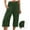 Army Green, variant on Scyoekwg Womens Capris For Summer Clearance Shorts For Women High Waisted Cotton Linen Shorts Casual Loose Wide Leg Lounge Shorts (Green,L)