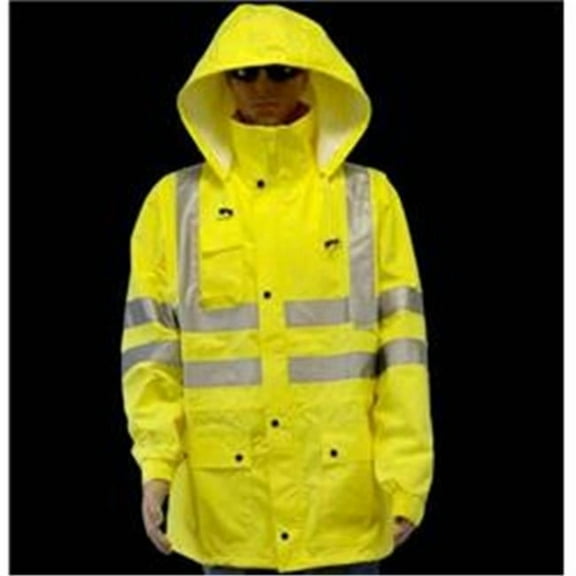 Lime & Ansi Class 3 -Jacket with 3M Reflective Crossing Guard, Construction & Traffic Control
