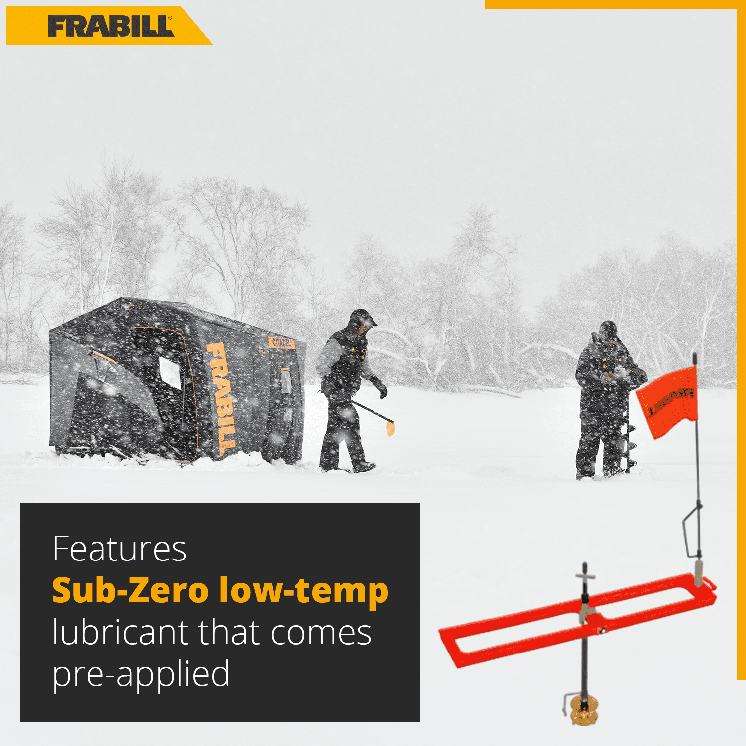 Frabill Tip up Arctic Fire Orange, Ice Fishing Tip-Ups, 1693
