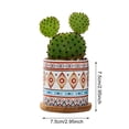 thumbnail image 2 of Plant Pot Cylindrical Flowerpot 7.5x7.6cm Geometric Pattern Simple Black White Nordic Style Home Decor Ceramic Vase, 2 of 2