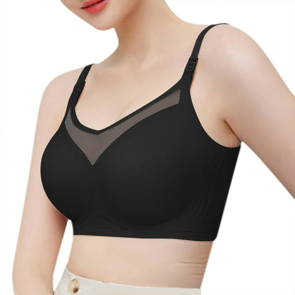 TSADFHJI Nursing Bras for Breastfeeding Breathable Mesh Nursing Bras Comfort Maternity Bra Wireless Pregnancy Sleep Bra Bras for Women Crotchless Bodysuit Women Bras with Pantyhose Black XXL