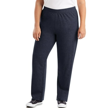 Hanes Just My Size EcoSmart Women's Fleece Sweatpants, Open Leg, 28.5" (Petite Plus ) Navy Heather 4X