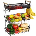 thumbnail image 1 of Cesta de fruta ANTOPY de 3 niveles con 2 perchas metálicas para plátanos, 1 of 6