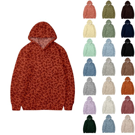 JAJAHO Kids Sweatshirts Boys Girls Leopard Hoodies Y2k Long Sleeve Fall Pullover Hoody Top 2-12Y
