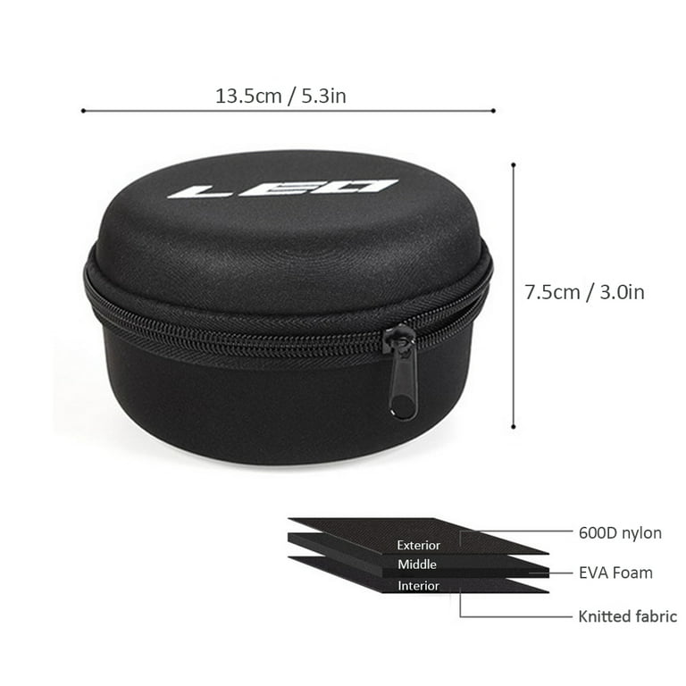Leo Fishing Eva Fishing Reel Bag Protective Case Cover for Spinning/Raft/Fly Fishing Reel Pouch Bag, Black