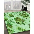 thumbnail image 3 of Ahgly Company Machine Washable Indoor Rectangle Transitional Dark Lime Green Area Rugs, 8' x 10', 3 of 7