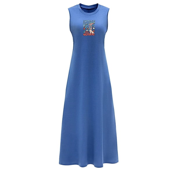 Vestido largo de verano para mujer, vestido de verano con cuello redondo, para viajes, oficina, regalo de cumpleaños , SG