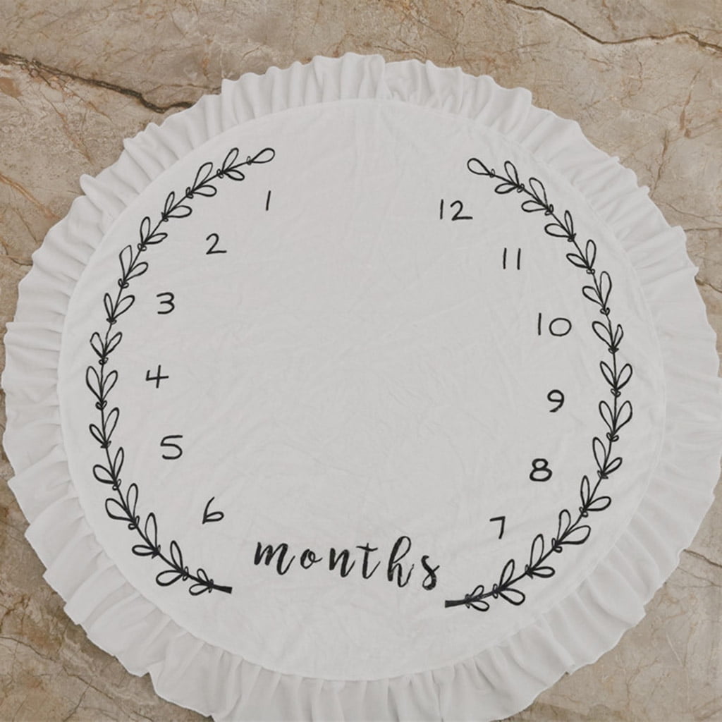 SIEYIO Round Soft Baby Floor Blanket Cotton Kids for Play Mats Soft Flannel Crawling Mat 100cm Diameter Round Baby Playmats
