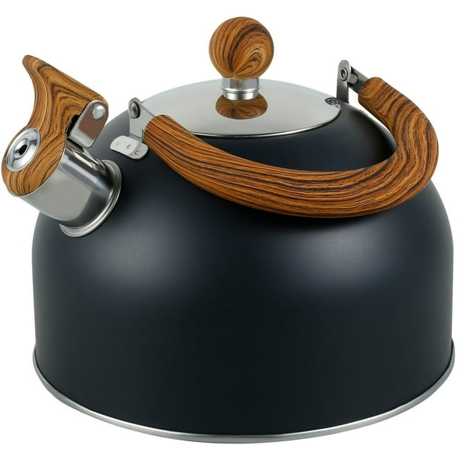 DEBGFS Whistling Kettle Ergonomic Handle 2.5L Stove Top Kettle Stainless Steel Stove Top Tea Elegant Stove Top Tea Pots Rustproof Lightweight Whistling Teapots for Gas Stove Induction Co