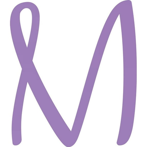 Decorative Acrylic Letter, Custom Blank M Script, 8'' Tall Lavender Alphabet