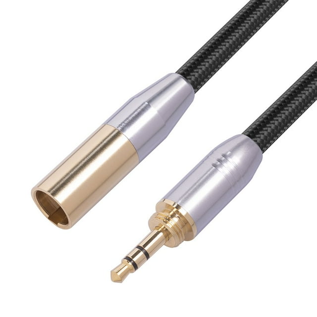 0.3m Jack 3.5mm Plug To 3-Pin Mini XLR Adapter Cable Cord for Camera Headphone