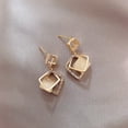 thumbnail image 4 of 1 Pair S925 Silver Gold Geometric Rhombus Cat Eye Dangle Earrings Luxury Elegant Fashion Jewelry for Women Christmas Gifts, 4 of 4