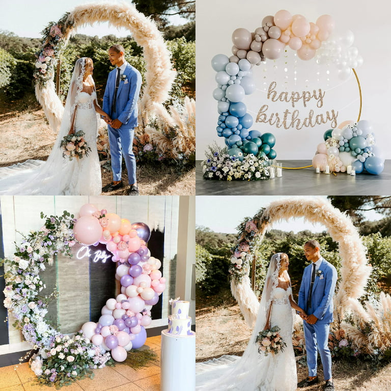 Garfans Wedding Arch Circle Balloon Arch Frame Round Backdrop Stand for Parties Birthday Wedding Christmas Balloon Garland Stand Gold Wedding Arch for