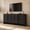 Black, variant on Papajet 63" Fluted Sideboard Buffet Cabinet with Storage, Modern Credenza with 4 Doors & Adjustable Shelves for Kitchen, Living Room, Natural Oak