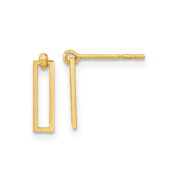FJC Finejewelers 14 kt Yellow Gold Polished Open Rectangle Dangle Post Earrings 10 x 3 mm
