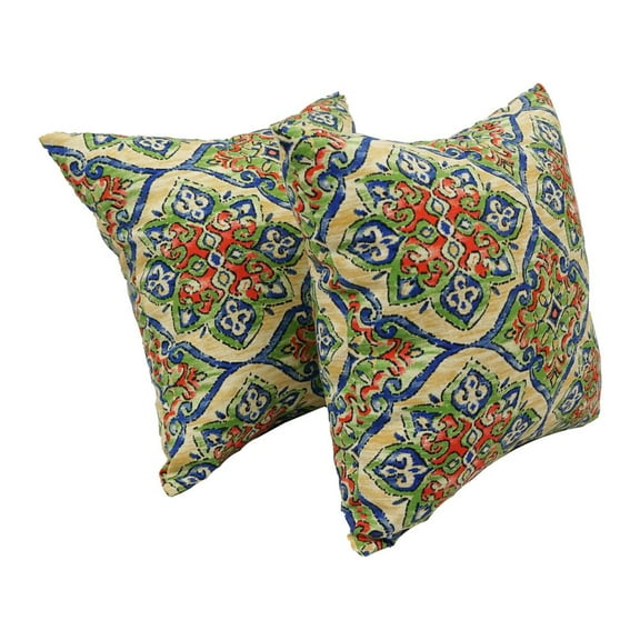Blazing Needles 17-inch Square Polyester Outdoor Throw Pillows (Set of 2) 9910-S2-OD-189
