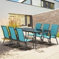 thumbnail image 5 of JUSTLET Patio Dining Chairs Set of 4, Outdoor Stackable Armrest Chairs Space Saving, Peacock Blue, 5 of 8
