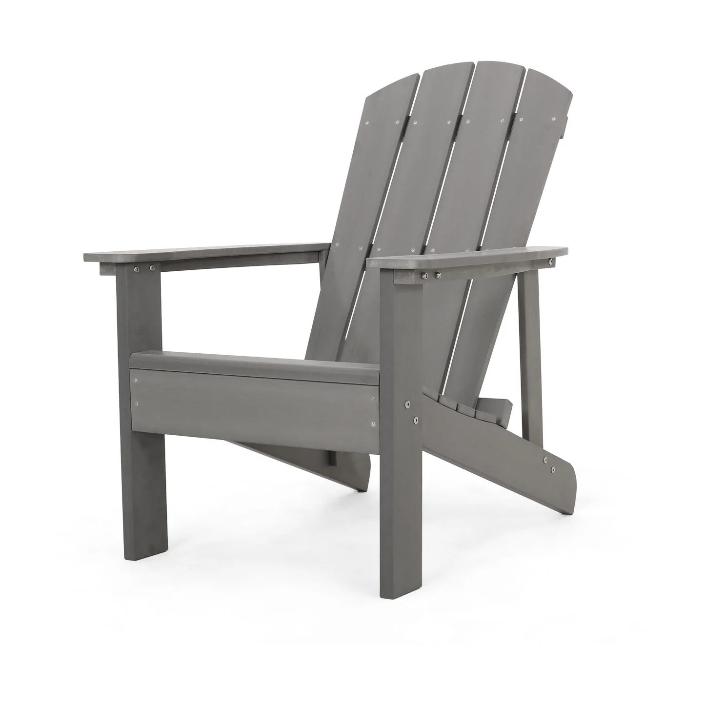 KUIKUI Classic Solid Gray Outdoor Solid Wood Adirondack Chair Garden Lounge Chair - image 3 of 8