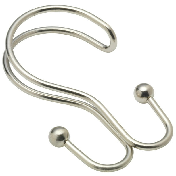 Double Shower Curtain Hook in Brushed Nickel