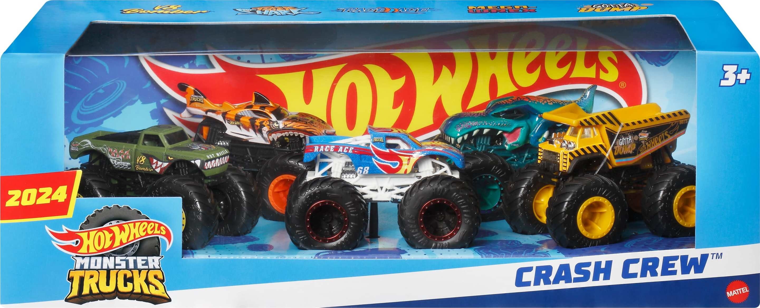 Hot Wheels Monster Trucks Crash Crew, 5-Pack of 1:64 Scale Toy Trucks