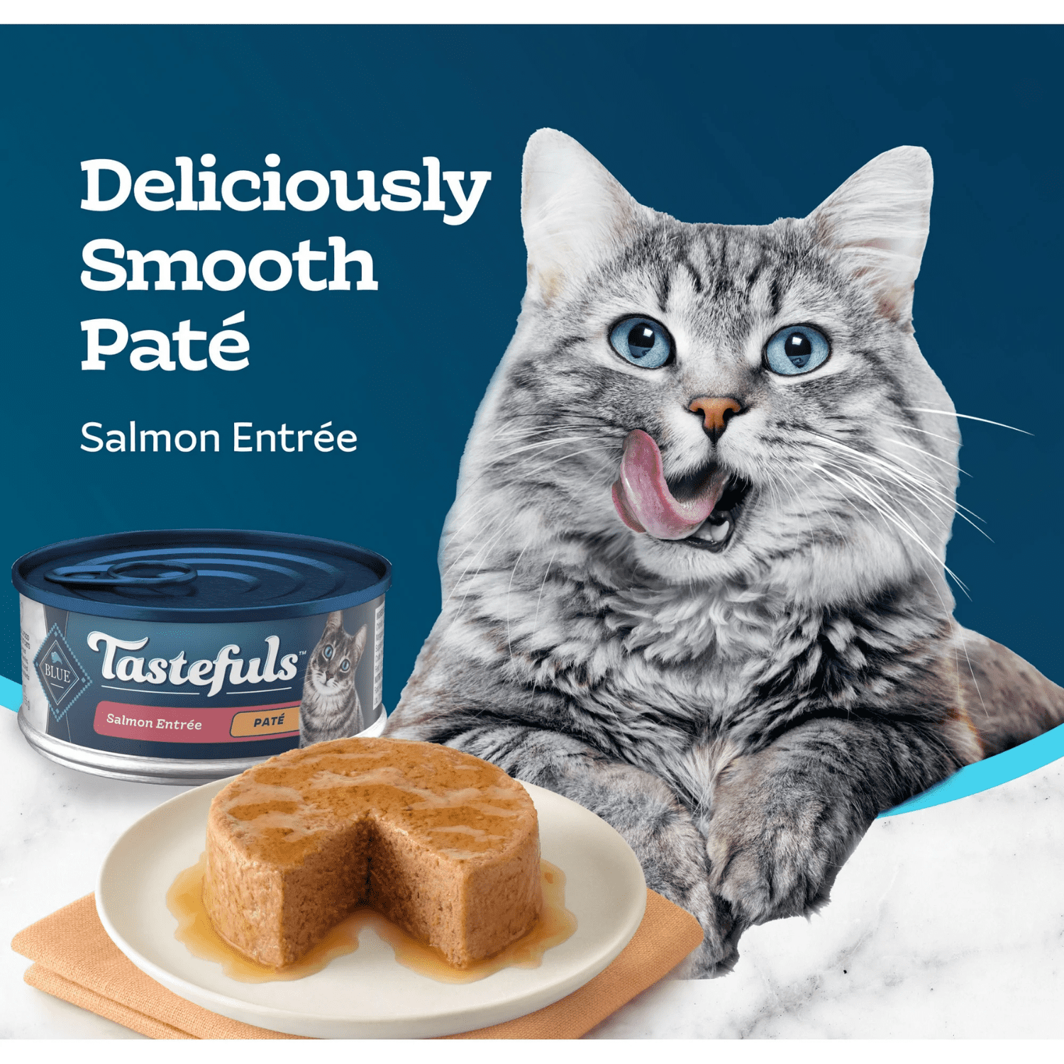 Blue Buffalo Tastefuls Wet Cat Food Paté, Made with Natural Ingredients, Salmon Entrée, 156g