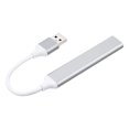 thumbnail image 1 of Portable USB Hub USB Adapter 4-in-1 Aluminum Alloy Hub with USB2.0/USB3.0 Ports Wide Compatibility Silver, 1 of 7