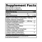Live Conscious Lions Mane Mushroom Blend, Cordyceps Turkey Tail & Reishi Herbal Supplement, Cognitive & Gut Health, for Men and Women, 30 Servings