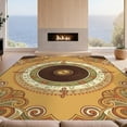 thumbnail image 2 of Design&I 9'x12' Washable Area Rug Giant Skid-Resistant Record Vinyl Circular Theme Covering Ornate Border Music Cd Disc for Great Room, Large Living, 2 of 7