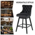 thumbnail image 4 of Tewloss 26" Swivel Bar Stools Set of 3 Velvet Counter Height Chairs for Home Kitchen Dining, Black, 4 of 9