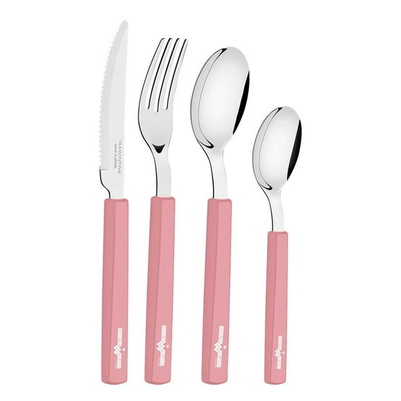 Juego de Cubiertos TRAMONTINA WW84 Rosa 16 Piezas
