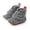 Dark Gray, variant on Xijirk Striped Rib Knit Lined Baby Ankle Booties Fold Over Pull Tab Warm Flexible Non Indoor Walking Shoes Pink,12-18 Months