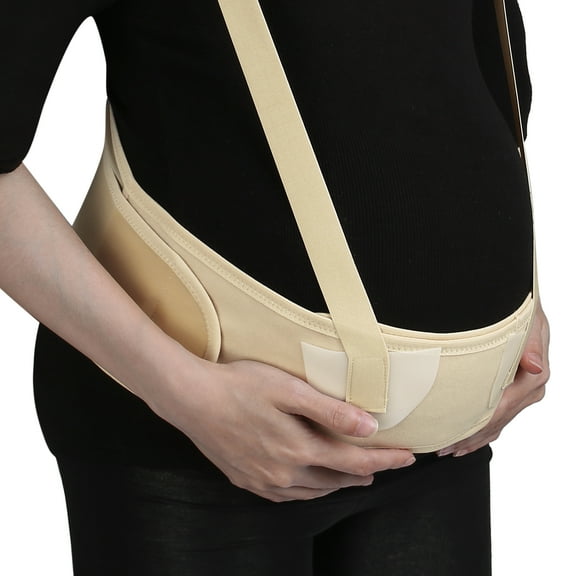 Vocoste Belly Bands for Pregnant Women with Shoulder Strap Beige Nylon