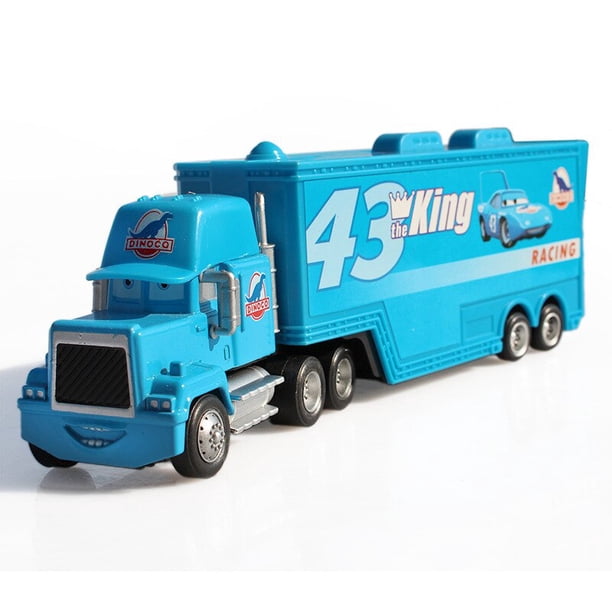 Disney-coches de aleación de Metal fundido a presión para niños, modelo Lightning McQueen n. ° 95, maletero MACK n. ° 86, tío Jimmy The King, 1:55 Gong Bohan LED