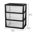 thumbnail image 2 of Sterilite Wide 3 Drawer Tower, Plastic Storage Organizer with Removable Clear Bins, Easy to Assemble - No Tools Needed, Black, 2 of 11